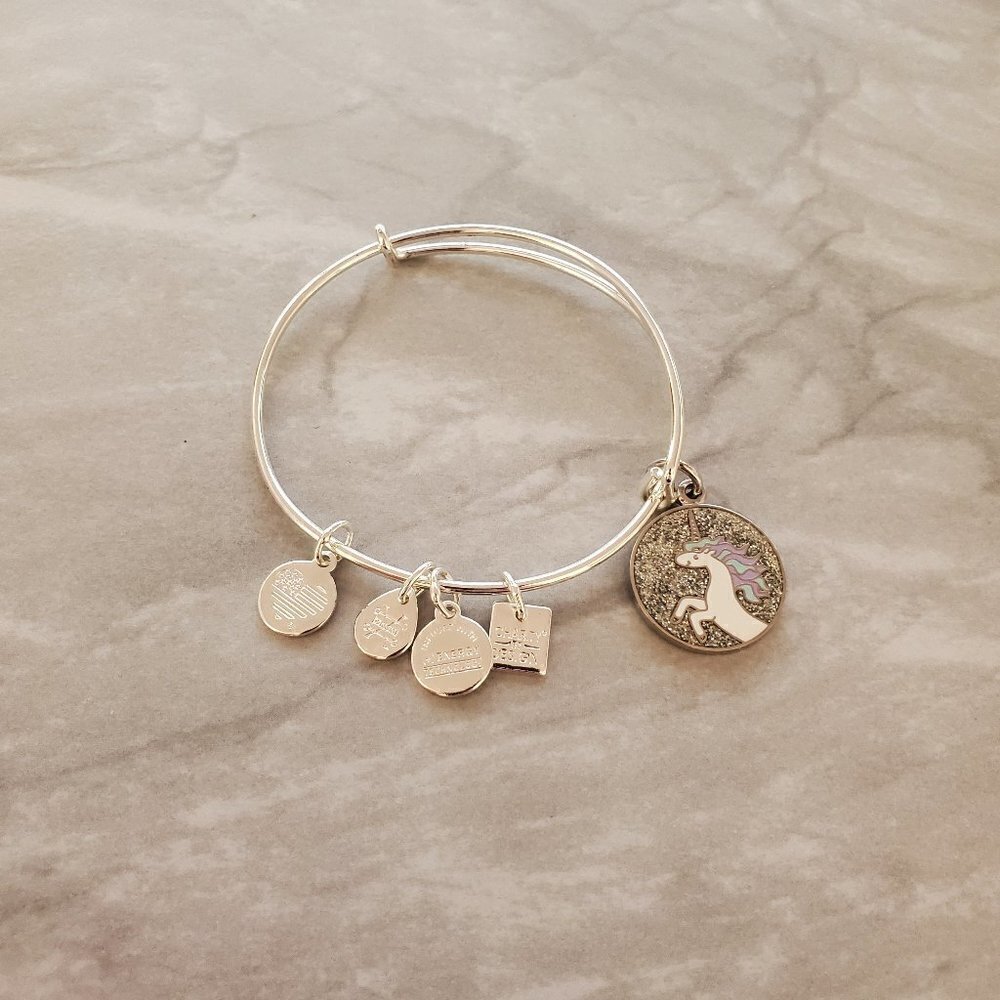 🦄 Alex and Ani Silver Purple Blue Giltter